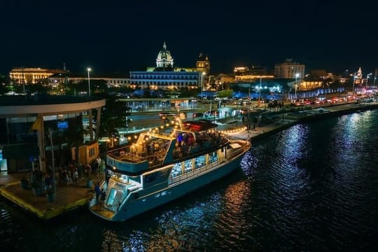 Cartagena Bay Night Cruise with Dinner Experience