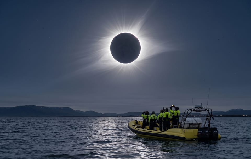 Solar Eclipse Viewing by RIB Speedboat in Reykjavík