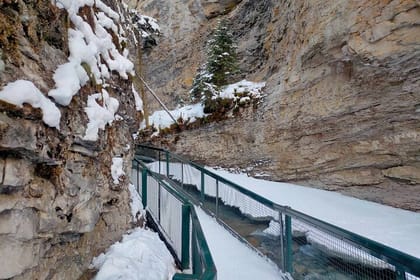 Johnston Canyon Evening Hiking Stroll Through a Serene Canyon