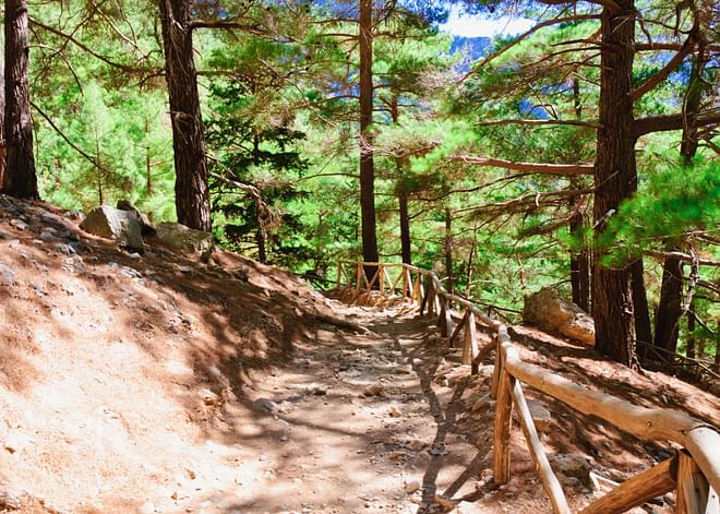 Passage of famous Samaria Gorge, Crete, Greece