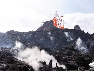 Geldingadalur Fagradalsfjall erupting Iceland during 4 day tour Iceland