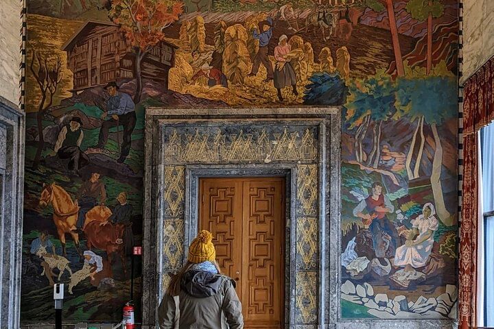 Fresco paintings inside a building