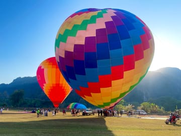 Hot Air Balloon and Paramotor Adventure in Vang Vieng