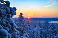 Beautiful frozen landscapes in Finnish Lapland