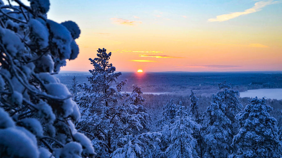 Beautiful frozen landscapes in Finnish Lapland
