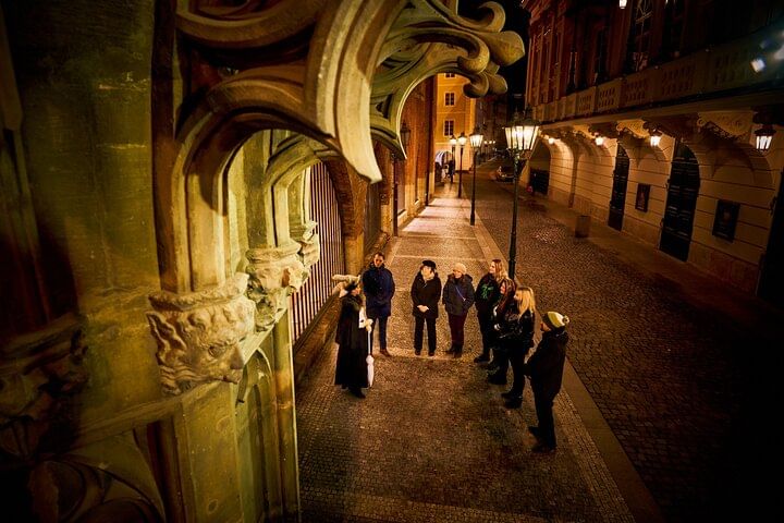 Dark alley in Prague's Old Town, ghost tour starting point