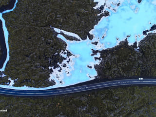 The road along blue lagoon