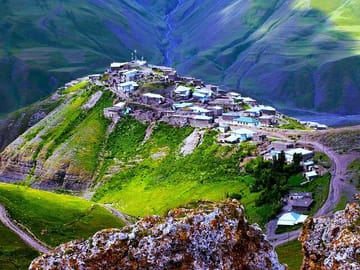 Khinalug general view. Xinaliq. Quba. Guba tour