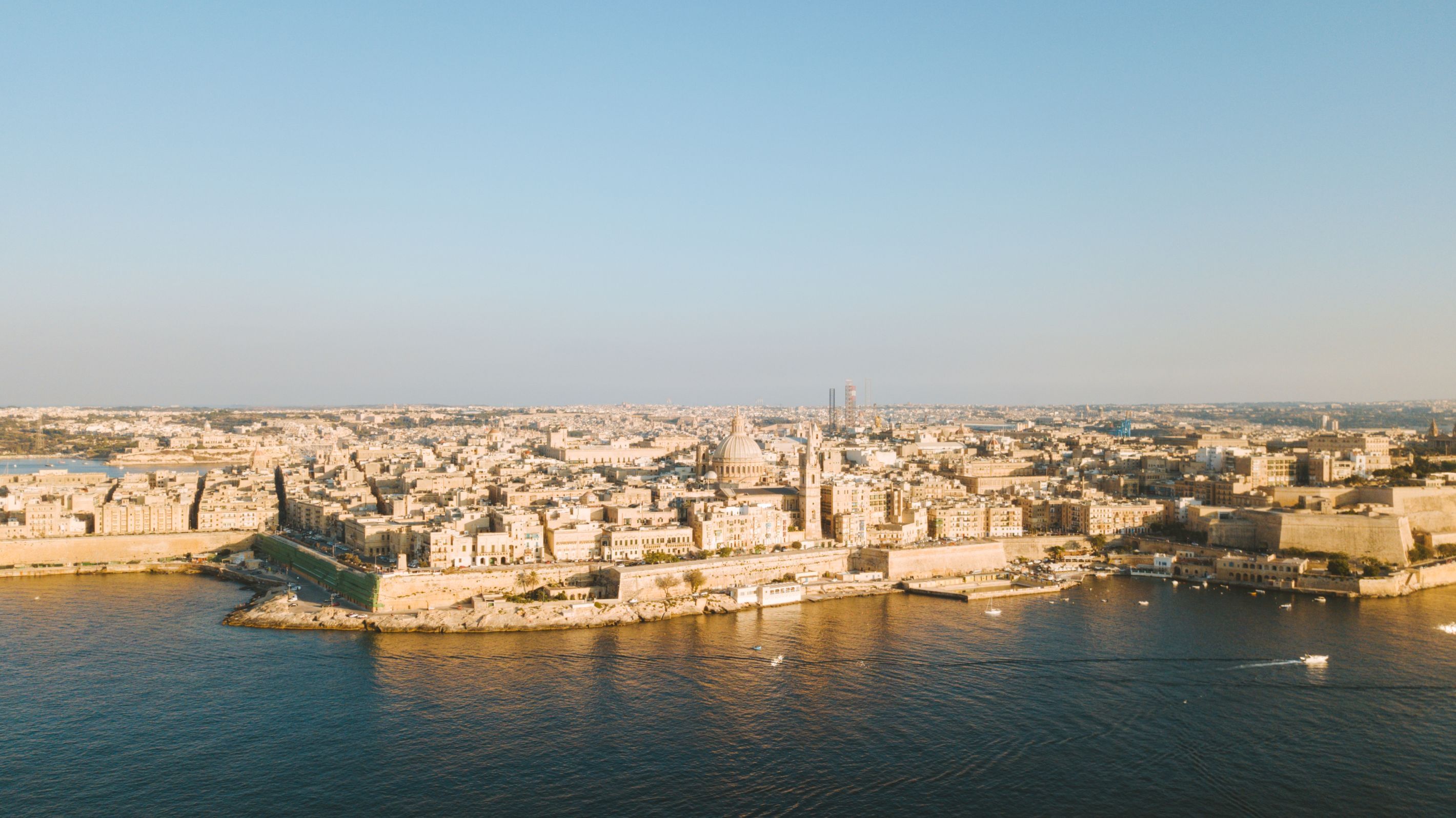 The Grand Harbour as seen when approached from Sliema, Malta