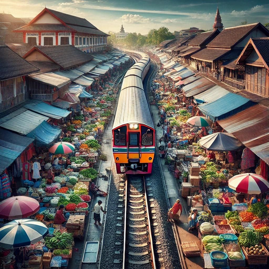 Maeklong Railway & Damnoen Saduak Floating Market Adventure from Bangkok