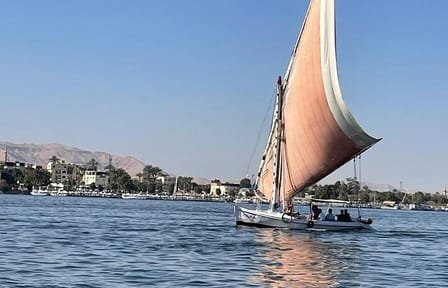 Felucca Sailboat ride on the Nile at Sunset with Tea time