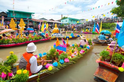Floating Market & Historic River Kwai Bridge Combo Experience
