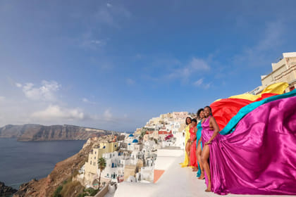 Santorini Private Tour with Flying Dress Photoshoot