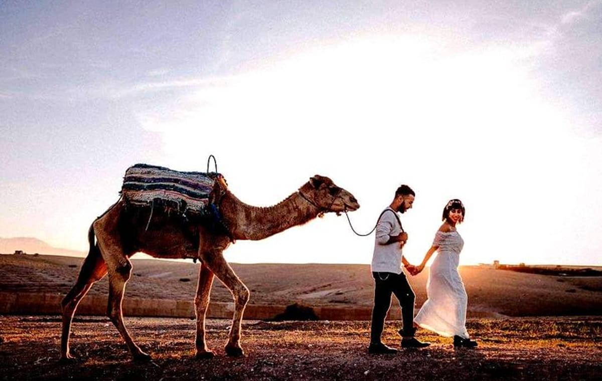 Marrakech: Agafay desert, Magical dinner & sunset and camel ride