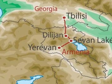 Yerevan - Tbilisi transfer route