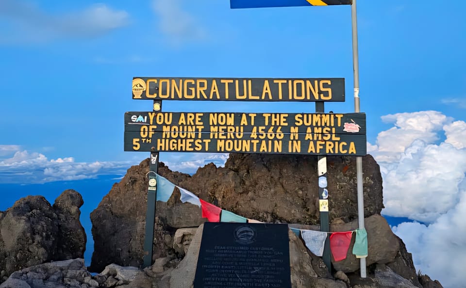 Private 3-Day Mount Meru Trek in Arusha National Park