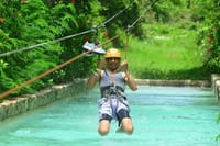 Elevate your adventure! Fly like a bird above the lush jungle and crystalline waters on Punta Cana's ultimate zipline experience.