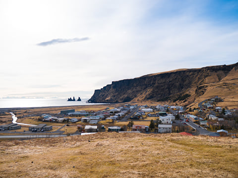 Our views of the town of Vik from Vik Church!