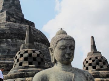 At the top of Borobudur Temple