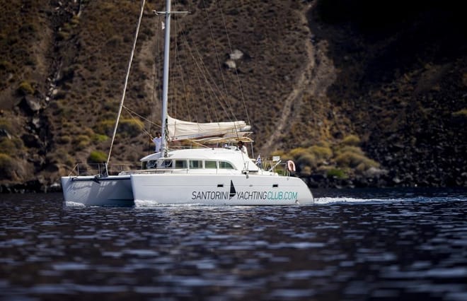 A Romantic Sunset Catamaran Semi-Private Cruise Around Santorini Island photo 3