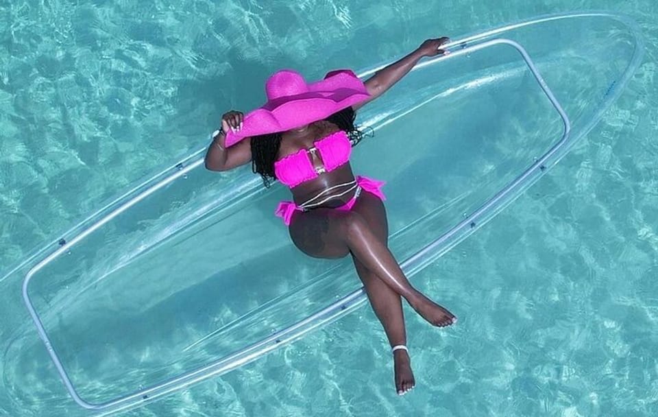 Private-Drone Photo Shoot & Video in a Clear Kayak with transport