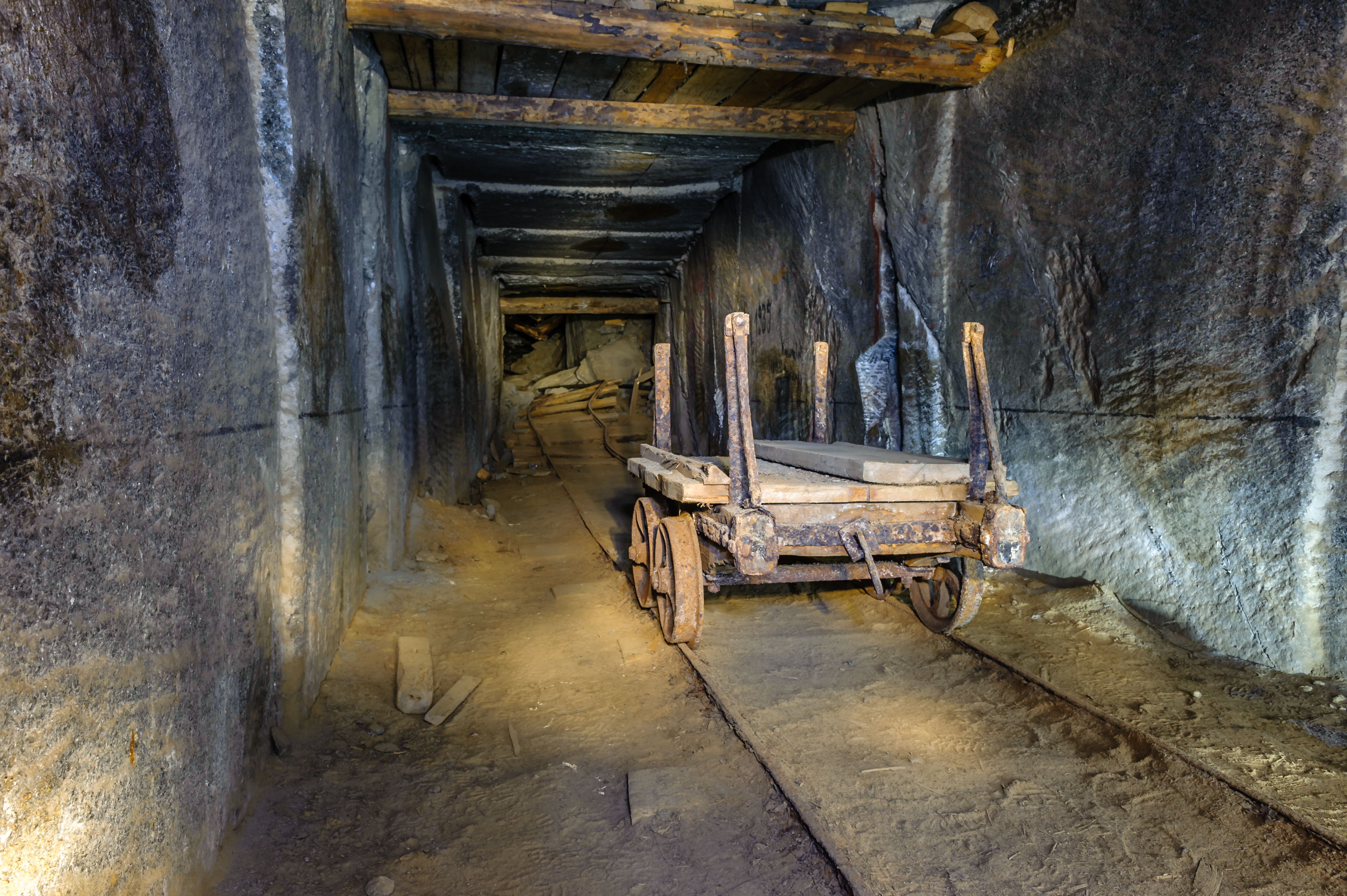 Wieliczka Salt Mine - Corridor and transportation cart