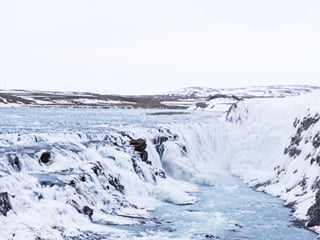 Gullfoss waterfall Iceland in winter