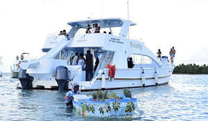 Party boat in catamaran trinity| snorkeling| private beach C