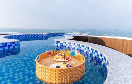 Top Vip 5 Star Day Cruise in Halong Bay with Sunbeds and Jacuzzi