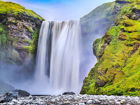 Skogafoss waterfall on the South Coast