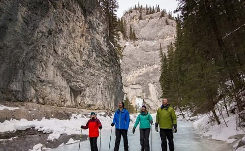 Winter Ice Walk at Grassi Lake and Grotto Canyon from Canmore