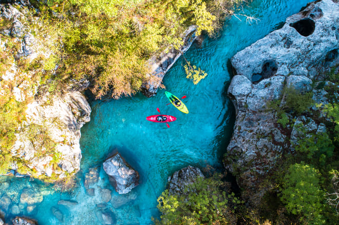 Kayak trip for beginners on Soča river