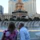 Honeymoon photography by the Bellagio Fountains