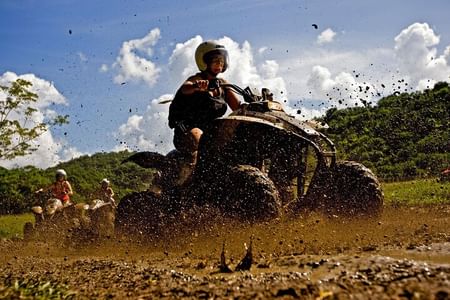 Triple Combo Bamboo Rafting With Limestone Massage ,Zip Lining and ATV
