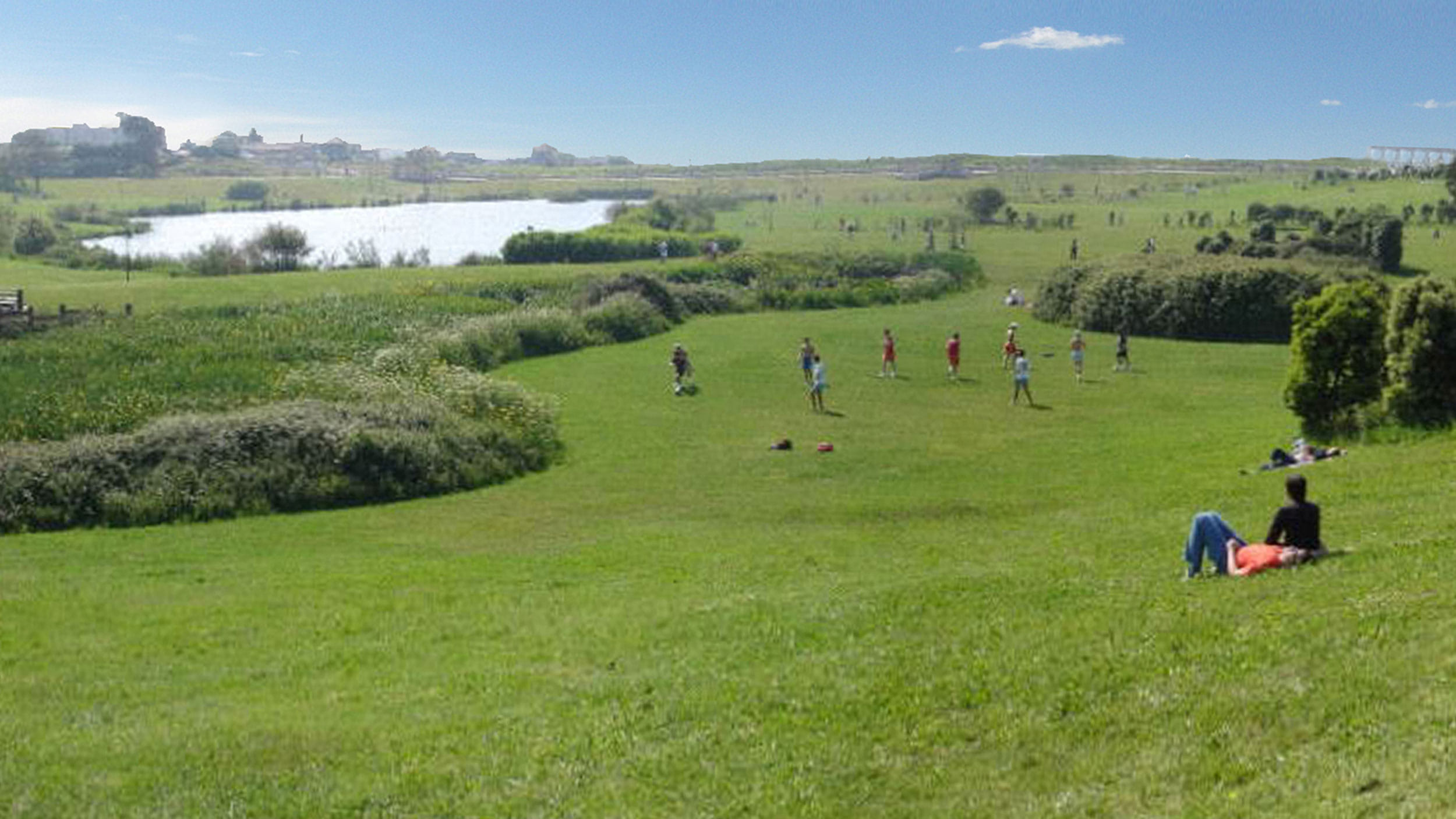 Green open space at Parque da Cidade, Porto.