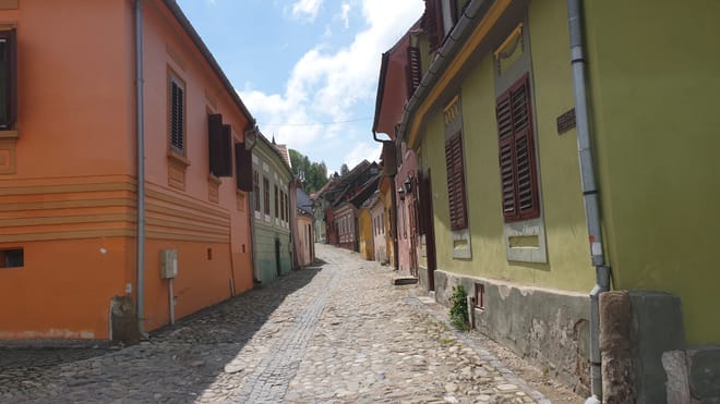 Coloured streets from Sighisoara