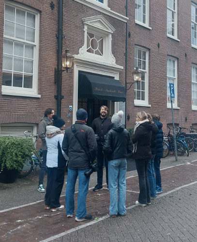 Group listening to tour guide