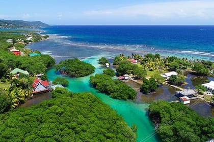 Roatan Mangrove Tunnel Culture Tour on a Water Taxi Tuk-Tuk