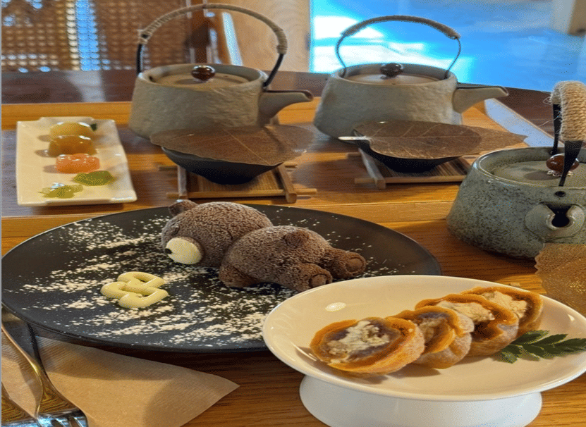 Traditional Korean desserts and tea served in a hanok-style café setting, offering a relaxing cultural experience