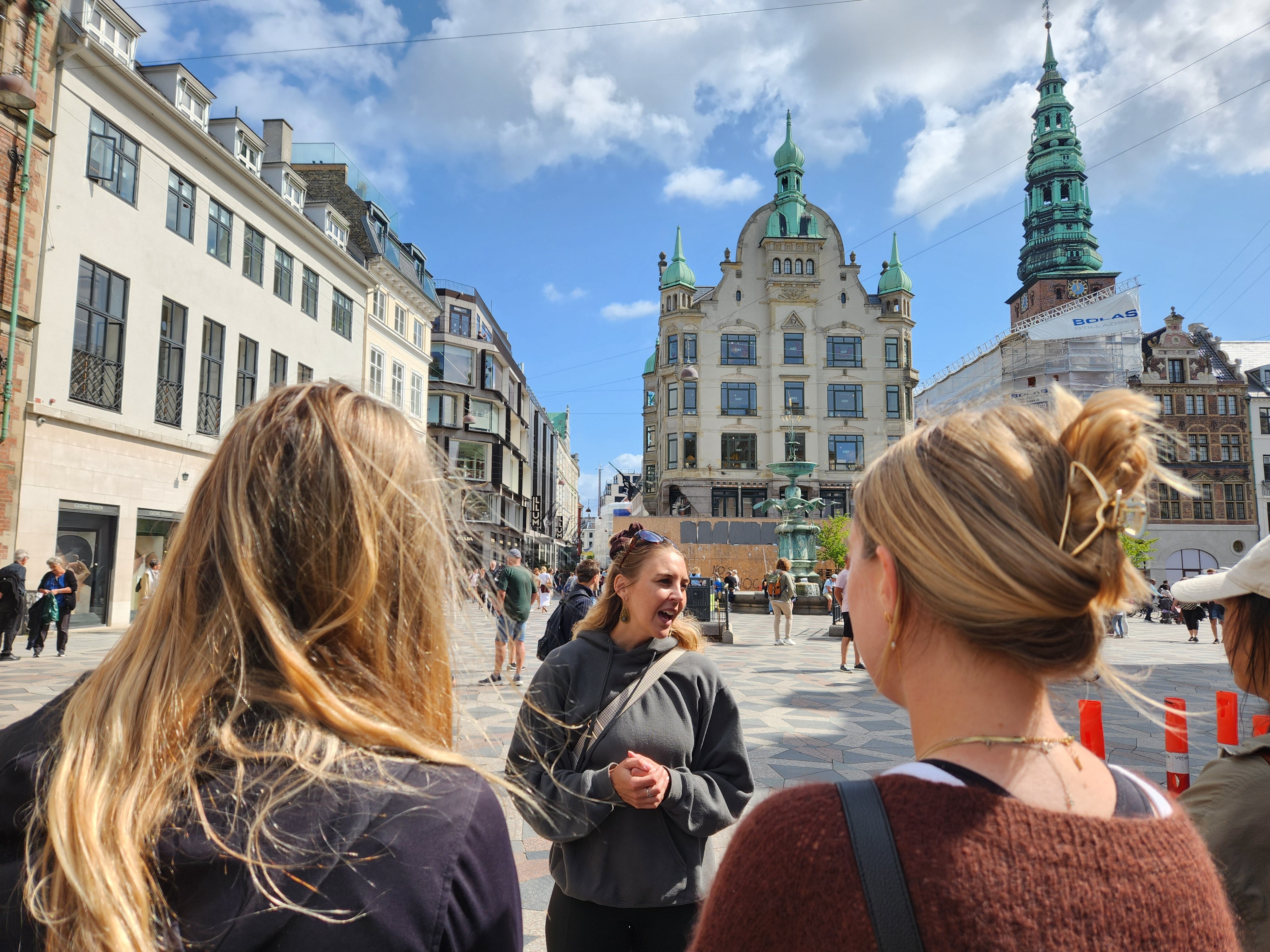Copenhagen Sightseeing, guided walking tour, Amager Torv, small walking tour group