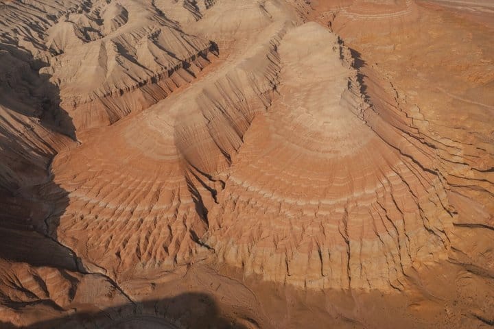 Desert mountains and rock formations in Altyn-Emel National Park, Kazakhstan.