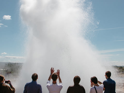 Erupting geyser in Iceland