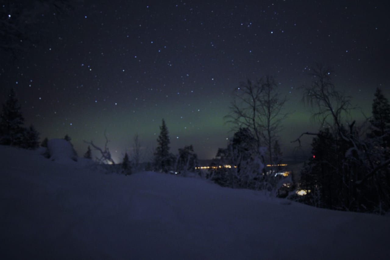 Snowshoeing Under the Auroras 5