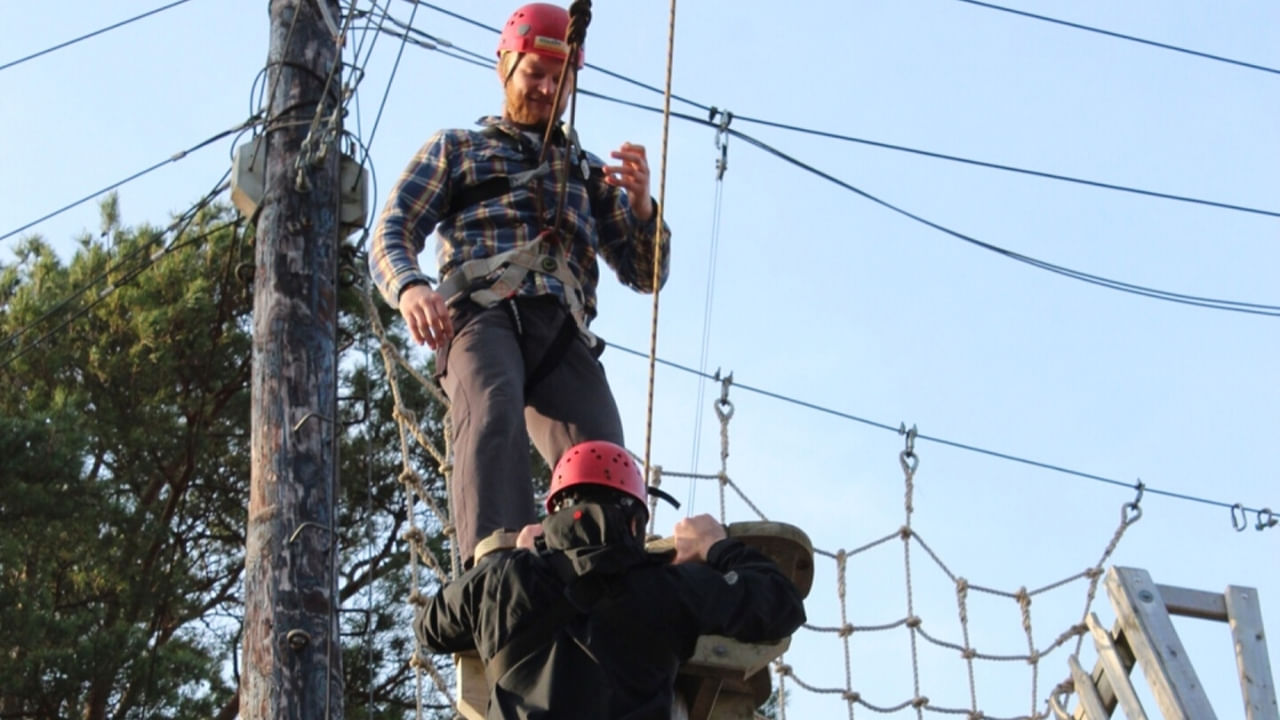 High ropes course challenge. Galway. Guided.