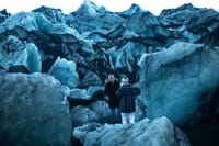 Having a casual chat in surreal surroundings at Sólheimajökull glacier