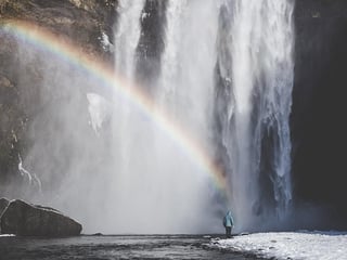 Skógafoss in the wintertime