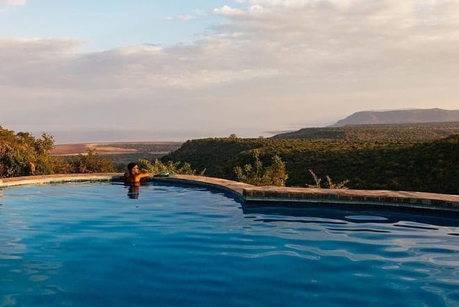 View of Lake Manyara from the hotel