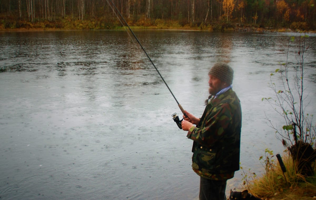 Lake fishing at the summertime