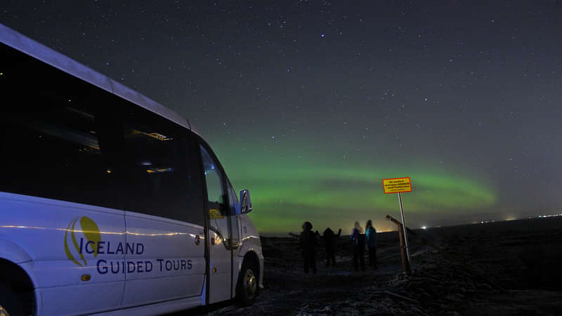 We use minibuses in our Northern lights tours in Iceland. 
