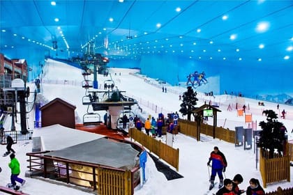 Ski Dubai Snow-Plus Pass & Marina Dhow Dinner Cruise with Private Transfers